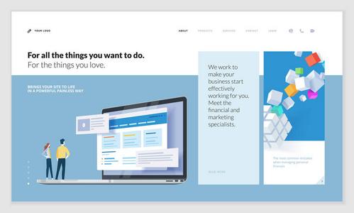 网站和移动网站开发网页设计的矢量插图概念.易于编辑和自定义照片